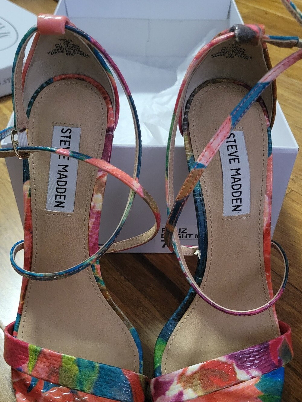 Steve Madden Multicolor Floral Strappy Heels